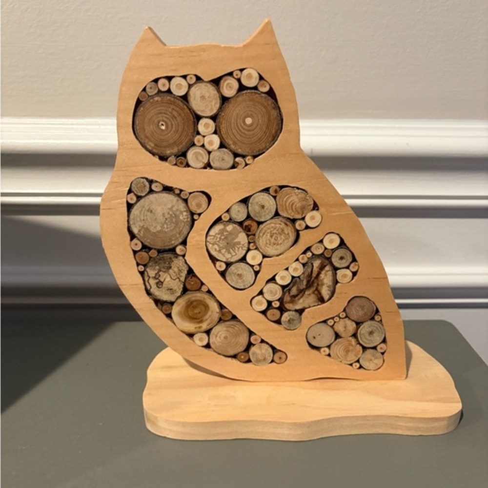 Handmade Wooden Owl Decor